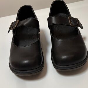 Sanita Black Womens Mary Jane Dress Shoes with Buckle